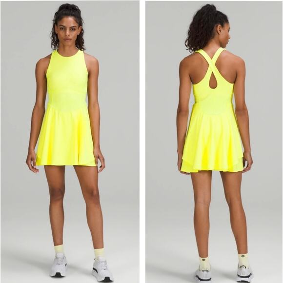 lululemon athletica Dresses & Skirts - Lululemon Court Crush Dress Neon Yellow